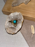 Bague en laiton avec pierre naturelle Howlite turquoise