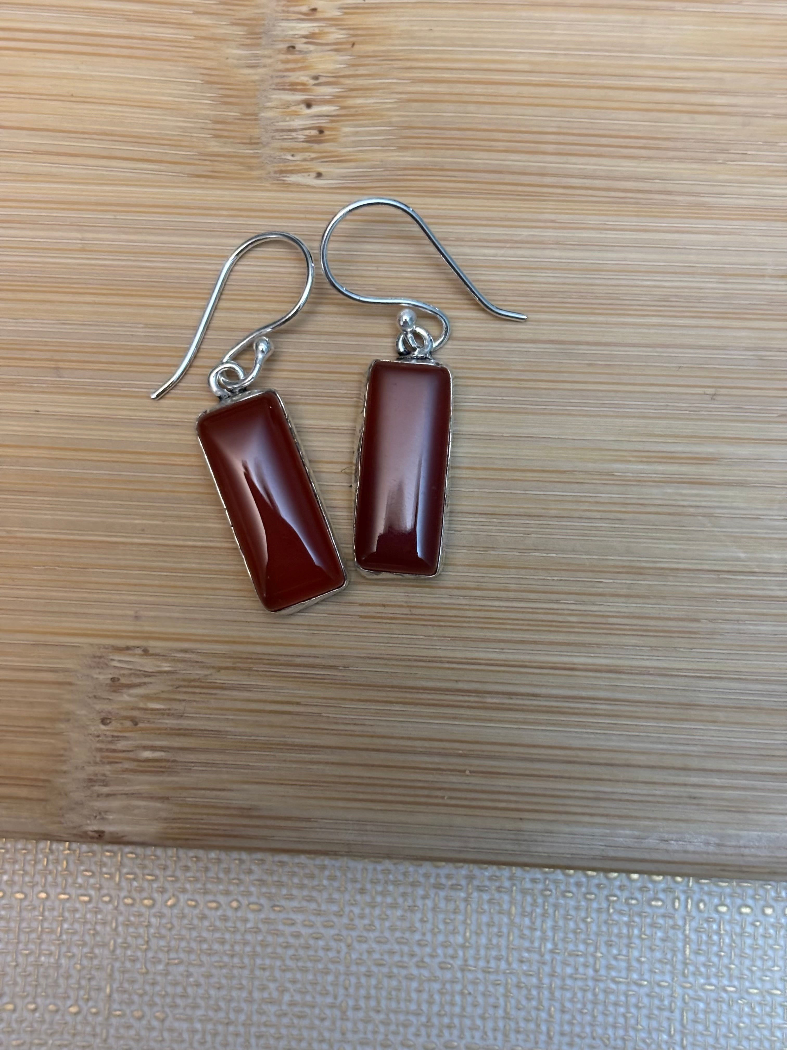 Boucles d'oreilles cornaline en plaqué argent